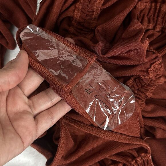 Free People Intimately Meant To Be Bodysuit S In Red / Rust Bell Long Sleeve - Picture 15 of 16